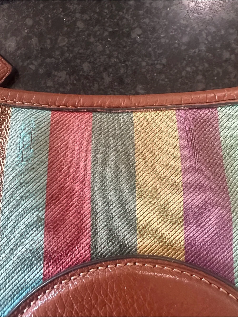 Coach Heritage Stripe Signature Crossbody Swingpack Khaki Brown